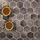 Brown 12x12 Glossy Hexagon Glass Mosaic Tile (5 pack, 4.83 sq ft/case) - Sample
