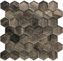 Brown 12x12 Glossy Hexagon Glass Mosaic Tile (5 pack, 4.83 sq ft/case) - Sample