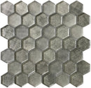 Gray 12x12 Glossy Hexagon Glass Mosaic Tile (5 pack, 4.83 sq ft/case)