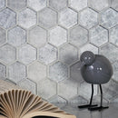 Gray 12x12 Glossy Hexagon Glass Mosaic Tile (5 pack, 4.83 sq ft/case)