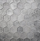Gray 12x12 Glossy Hexagon Glass Mosaic Tile (5 pack, 4.83 sq ft/case) - Sample