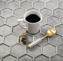 Gray 12x12 Glossy Hexagon Glass Mosaic Tile (5 pack, 4.83 sq ft/case)