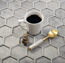 Gray 12x12 Glossy Hexagon Glass Mosaic Tile (5 pack, 4.83 sq ft/case) - Sample