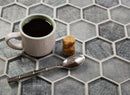 Coin Gray 12x12 Glossy Hexagon Glass Mosaic Tile (5 pack, 4.83 sq ft/case)