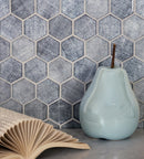 Coin Gray 12x12 Glossy Hexagon Glass Mosaic Tile (5 pack, 4.83 sq ft/case)