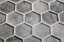 Coin Gray 12x12 Glossy Hexagon Glass Mosaic Tile (5 pack, 4.83 sq ft/case)