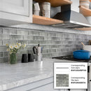 Gray 12x12 Glass Glossy Mosaic Tile (5 pack, 4.83 sq ft/case)