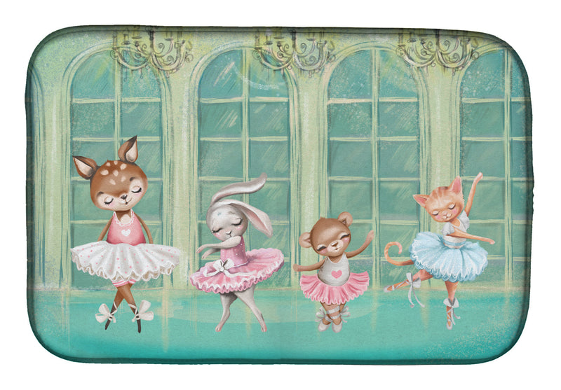 Animal Ballerinas Dancing Dish Drying Mat – Absorbent, Artistic Kitchen Essentials