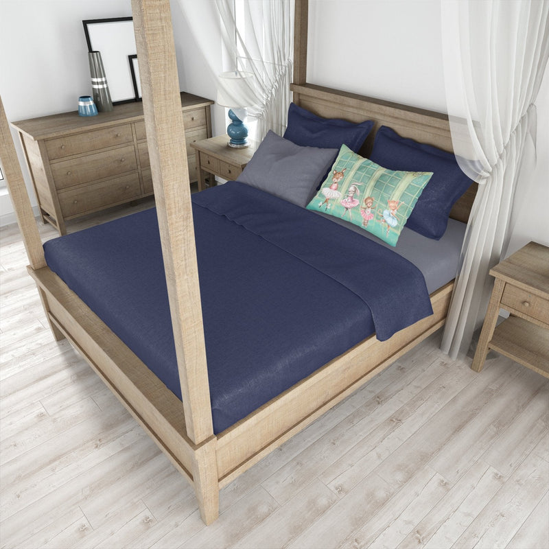 Animal Ballerinas Dancing Fabric Standard Pillowcase – Artistic Decorative Front, White Back