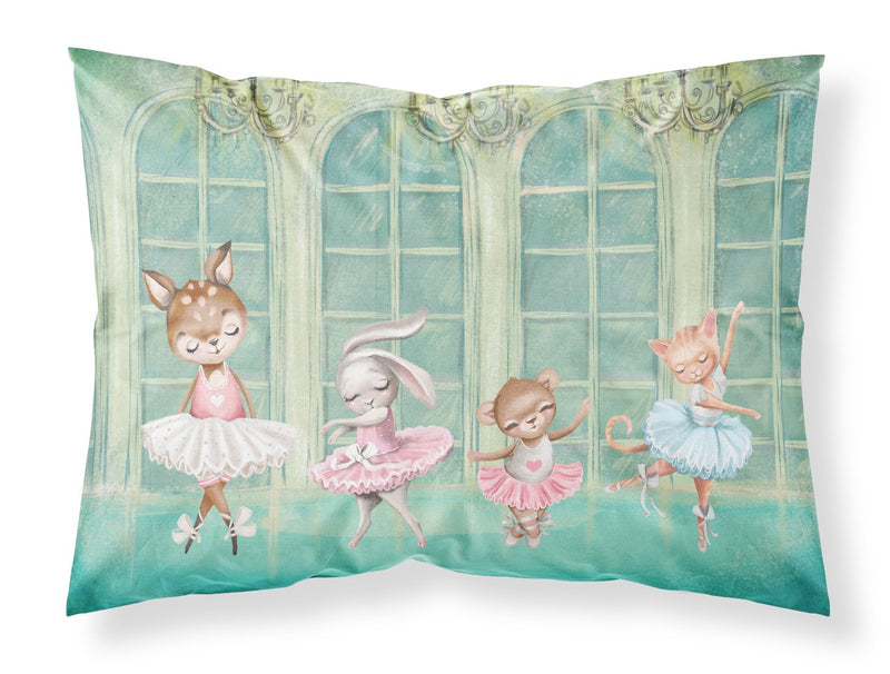 Animal Ballerinas Dancing Fabric Standard Pillowcase – Artistic Decorative Front, White Back