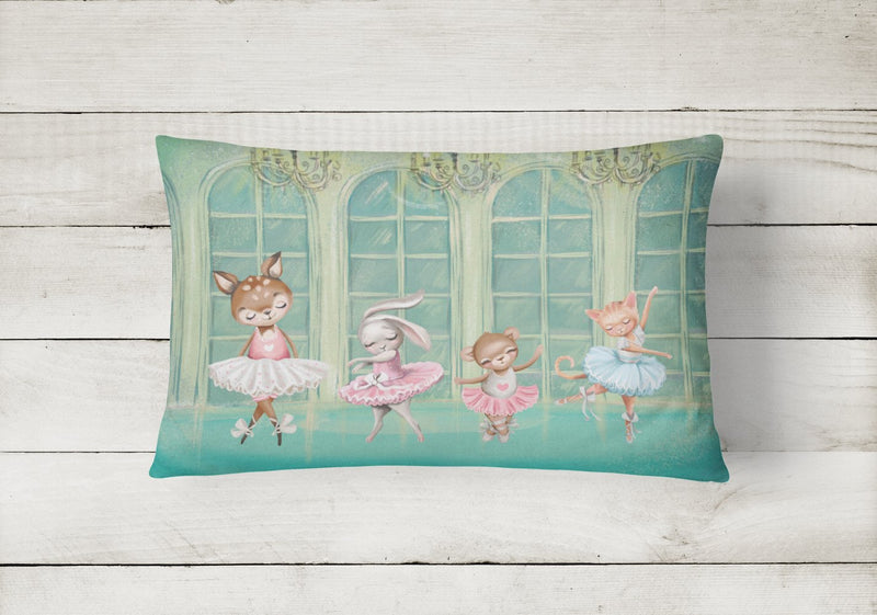 Animal Ballerinas Dancing Canvas Fabric Decorative Pillow