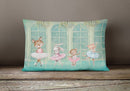 Animal Ballerinas Dancing Canvas Fabric Decorative Pillow