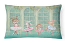 Animal Ballerinas Dancing Canvas Fabric Decorative Pillow