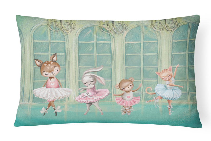 Animal Ballerinas Dancing Canvas Fabric Decorative Pillow