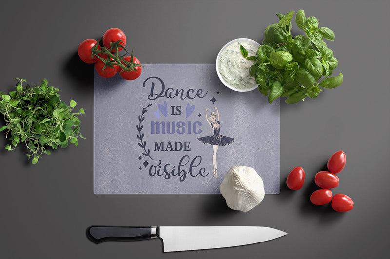 Dance is music made visible Glass Cutting Board Large