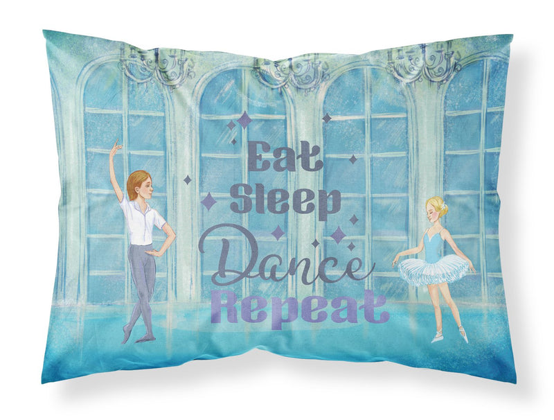 Eat Sleep Dance Repeat Fabric Standard Pillowcase – Artistic Decorative Front, White Back
