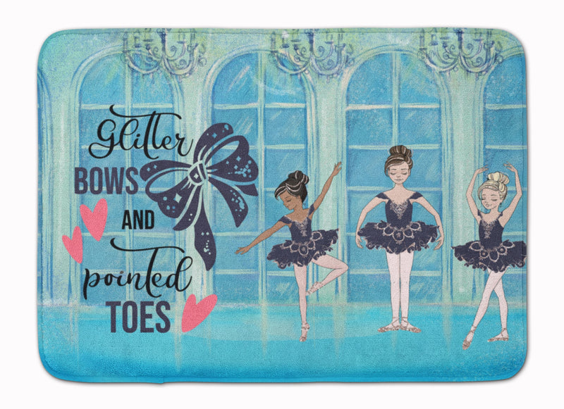 Glitter Bows and Pointed Toes Dance Machine Washable Memory Foam Mat