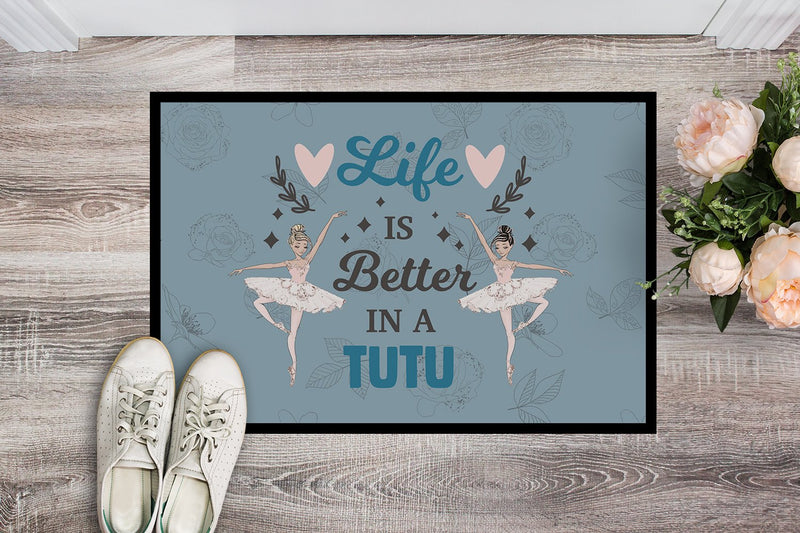 Life is Better in a Tutu Dance Doormat - 24x36 Decorative Floor Mat – Indoor/Outdoor Rug with Artistic Flair