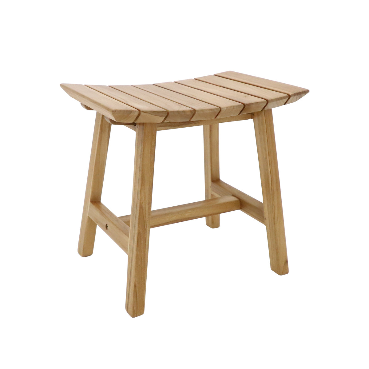 Phoenix Natural Teak Shower and Bath Slatted Stool, photo 2 of 10
