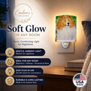 Sheltie Ceramic Night Light Compact, UL-Certified, Ideal for Bedroom, Bathroom, Nursery, Hallway, Kitchen, 6x4x3, Multicolor