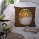 Sheltie Decorative Throw Pillow 14x14 Indoor Outdoor Accent Cushion, Fabric Cover with Insert for Sofa, Bed, Porch & Living Room