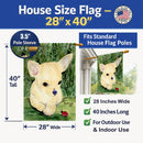 Chihuahua House Flag 28x40 Porch Sleeve Pole Decorative Outside Yard Banner Artwork Wall Hanging, Polyester