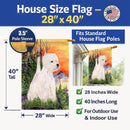 Westie House Flag 28x40 Porch Sleeve Pole Decorative Outside Yard Banner Artwork Wall Hanging, Polyester