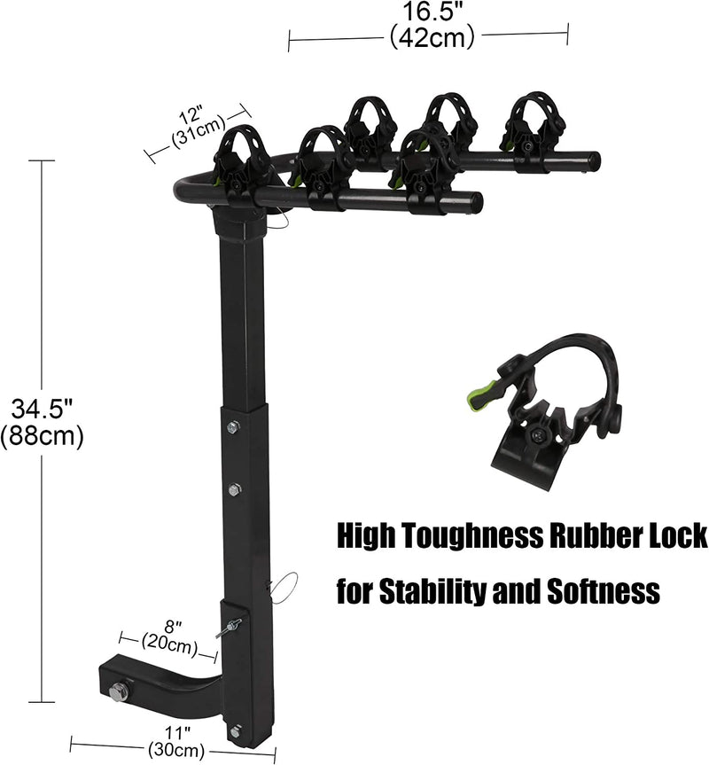 3 Bike Rack Bicycle Carrier Racks Hitch Mount for Car 2" Hitch Receiver