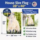 Wheaten Terrier Soft Coated House Flag 28x40 Porch Sleeve Pole Decorative Outside Yard Banner Artwork Wall Hanging, Polyester