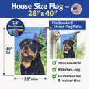 Rottweiler House Flag 28x40 Porch Sleeve Pole Decorative Outside Yard Banner Artwork Wall Hanging, Polyester