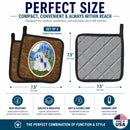 Havanese Pot Holder Set of 2 Heat Resistant Quilted Hot Pads 7.5 x 7.5 Inch, Insulated Kitchen Trivets for Cooking & Baking