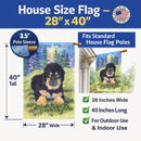 Tibetan Mastiff House Flag 28x40 Porch Sleeve Pole Decorative Outside Yard Banner Artwork Wall Hanging, Polyester