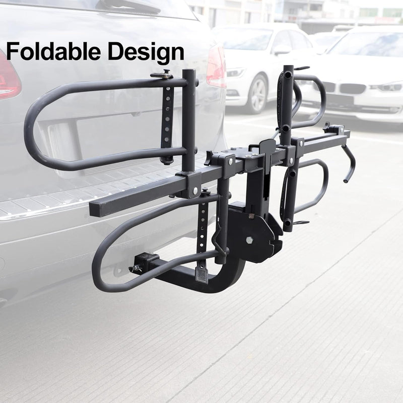 Hitch Mount Bike Rack 2 Bikes, Wobble Free Smart Tilting Folding Bicycle Car Racks