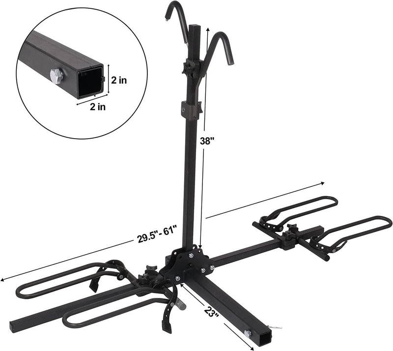 Hitch Mounted Bike Rack Bicycle Platform Style Carrier with 2" Hitch Receiver for Cars Trucks SUVs Minivans