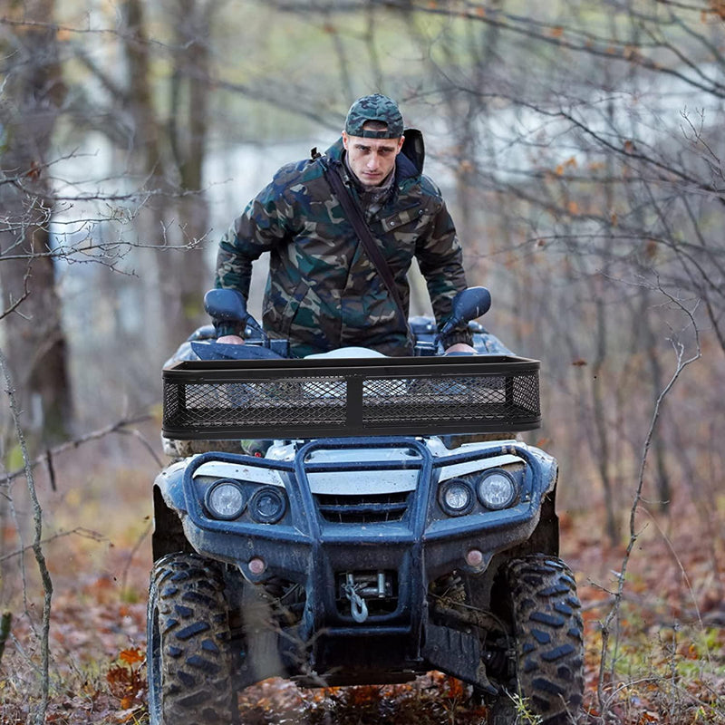 35.8"L x 17.1"W x 6.3"H ATV Front Basket Universal UTV Rear Rack Carrier Cargo Carrier Storage Basket, 500lbs Capacity