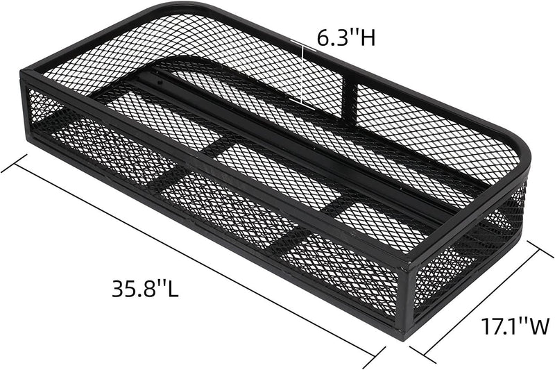 35.8"L x 17.1"W x 6.3"H ATV Front Basket Universal UTV Rear Rack Carrier Cargo Carrier Storage Basket, 500lbs Capacity