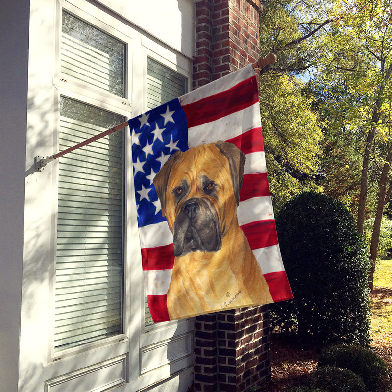 USA American Flag with Bullmastiff Flag Canvas House Size