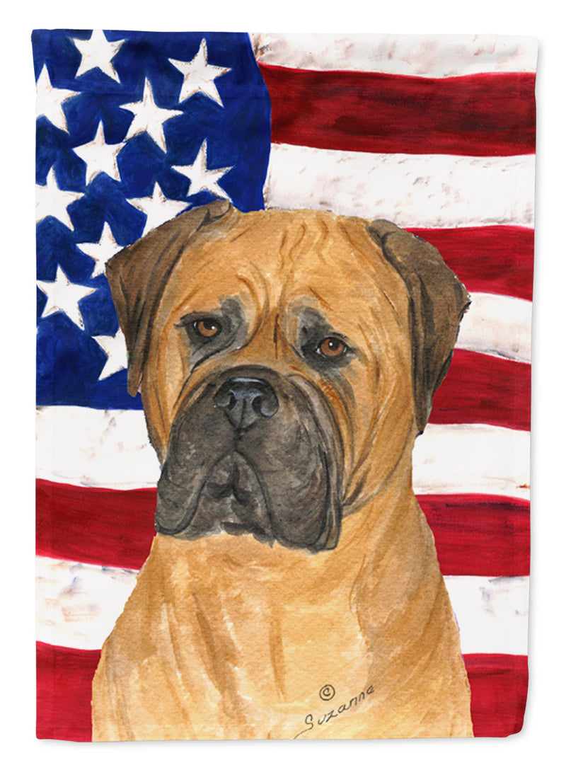 USA American Flag with Bullmastiff Flag Canvas House Size