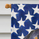 USA American Flag with Rottweiler House Flag 28x40 Porch Sleeve Pole Decorative Outside Yard Banner Artwork Wall Hanging, Polyester