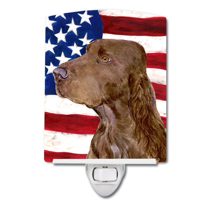 USA American Flag with Field Spaniel Ceramic Night Light SS4010CNL