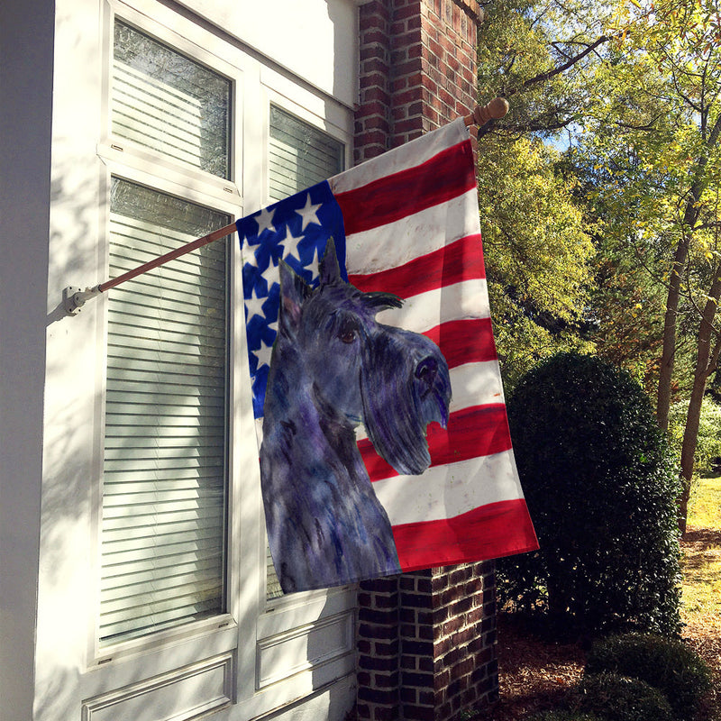 USA American Flag with Scottish Terrier Flag Canvas House Size