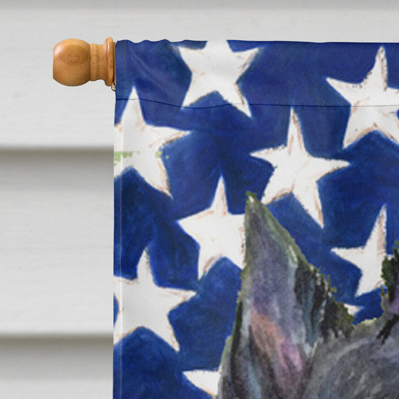 USA American Flag with Scottish Terrier Flag Canvas House Size