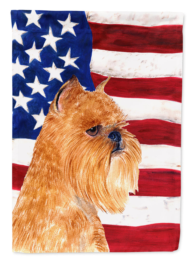 USA American Flag with Brussels Griffon Flag Canvas House Size