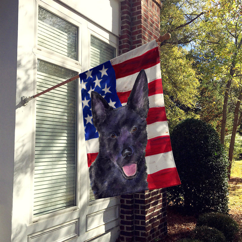 USA American Flag with Australian Kelpie Flag Canvas House Size