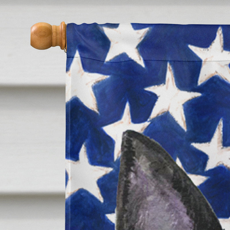 USA American Flag with Australian Kelpie Flag Canvas House Size