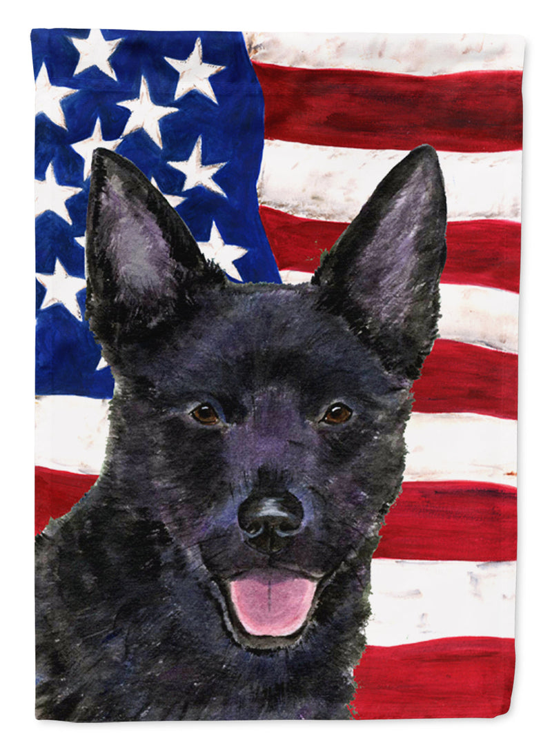 USA American Flag with Australian Kelpie Flag Canvas House Size