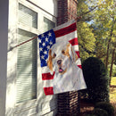 USA American Flag with Clumber Spaniel House Flag 28x40 Porch Sleeve Pole Decorative Outside Yard Banner Artwork Wall Hanging, Polyester