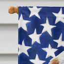 USA American Flag with Clumber Spaniel House Flag 28x40 Porch Sleeve Pole Decorative Outside Yard Banner Artwork Wall Hanging, Polyester