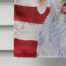 USA American Flag with Clumber Spaniel House Flag 28x40 Porch Sleeve Pole Decorative Outside Yard Banner Artwork Wall Hanging, Polyester