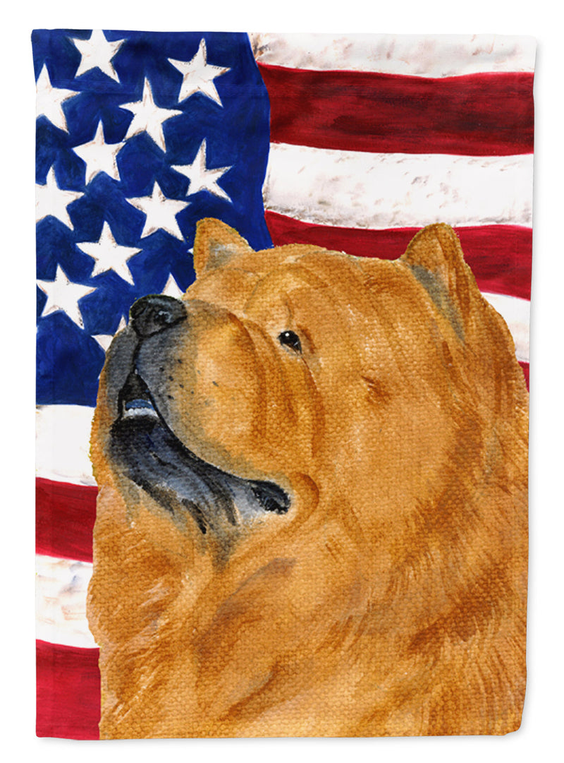 USA American Flag with Chow Chow Flag Garden Size